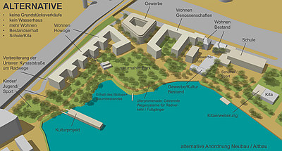 Alternativ-Entwurf Bebauungsplan Ostkreuz An der Mole Paul-und-Paula Ufer